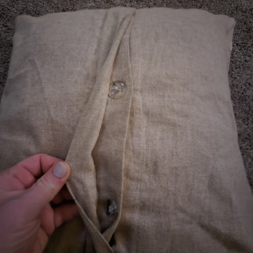 Pottery Barn Tan and Brown Bear Embroidered Pillow Cover - Picture 5 of 8